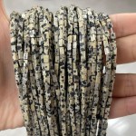 No_907_Natural Dalmation Jasper Small Rectangle_2*4mm_(Sold Per Strand)