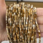 No_911_Natural Picture Jasper Small Rectangle_2*4mm_(Sold Per Strand)