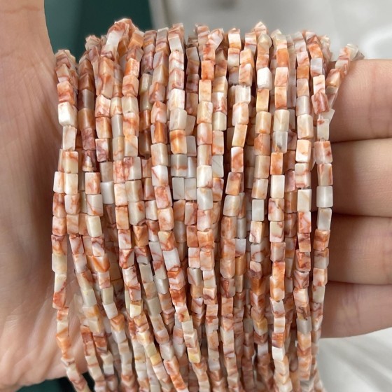 No_914_Natural Red Network Jasper Small Rectangle_2*4mm_(Sold Per Strand)