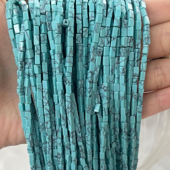No_916_Synthetic Light Green Turquoise Small Rectangle_2*4mm_(Sold Per Strand)