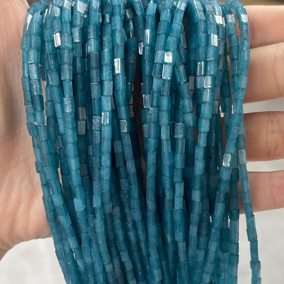 No_919_Enhanced Ink Blue Jade Small Rectangle_2*4mm_(Sold Per Strand)