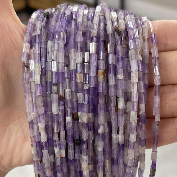 No_920_Natural Amethyst Small Rectangle_2*4mm_(Sold Per Strand)