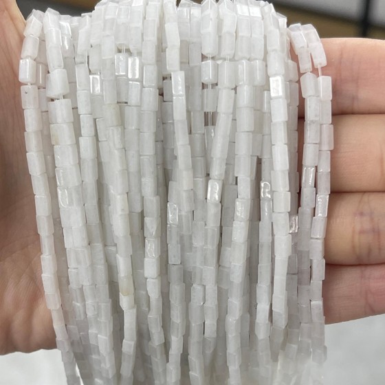 No_931_Natural White Jade Small Rectangle_2*4mm_(Sold Per Strand)