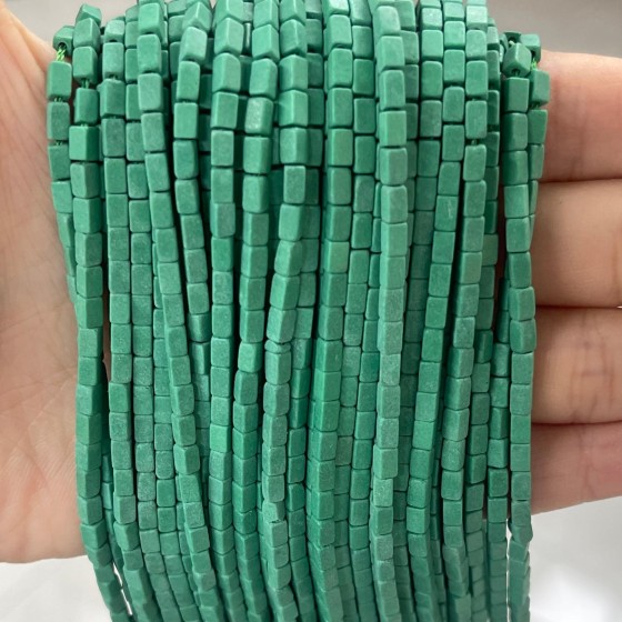 No_935_Synthetic Green Stone Small Rectangle Beads_2*4mm_(Sold Per Strand)