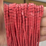 No_940_Synthetic Red Jasper Small Rectangle Beads_2*4mm_(Sold Per Strand)