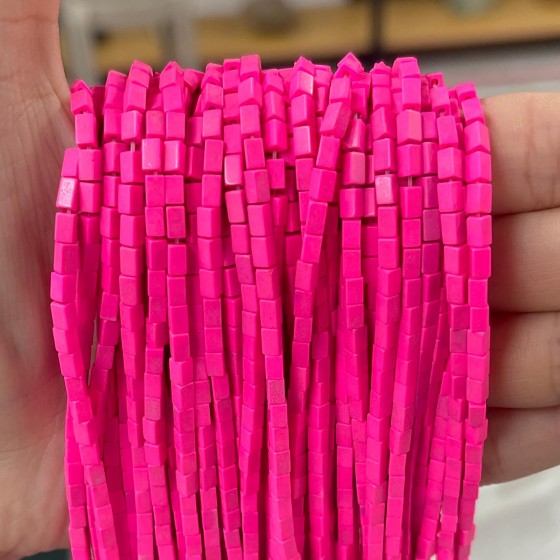 No_941_Synthetic Rose Red Jasper Small Rectangle Beads_2*4mm_(Sold Per Strand)