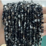 No_949_Natural Black Striped Agate Flat Five Pointed Star_4mm_(Sold Per Strand)