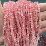 No_967_Synthetic Watermelon Red Crystal Flat Five Pointed Star_4mm_(Sold Per Strand)