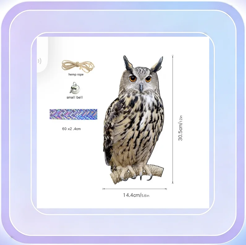 No.169_Flat-Eared Owl Bird Repellent Hanging Decoration