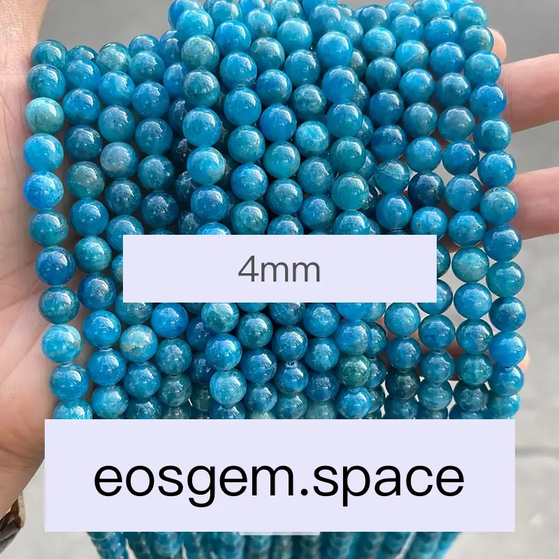 No_4030_5A Natural Apatite Beads_4mm_(Sold Per Strand)