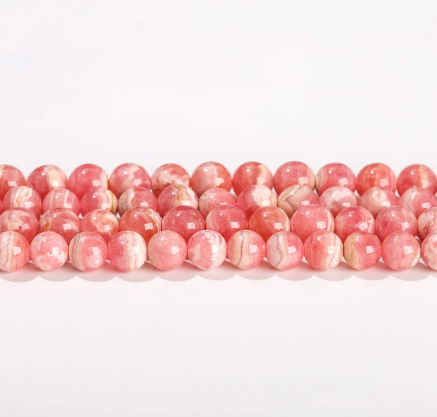 No_4049_5A Natural Rhodochrosite Beads_5-6mm_(Sold Per Strand)