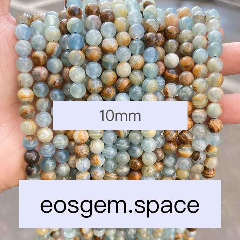 No_4061_Natural Blue Calcite Beads_10mm_(Sold Per Strand)