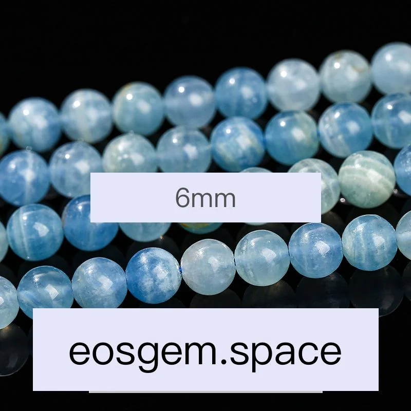 No_4062_5A Natural Blue Calcite Beads_6mm_(Sold Per Strand)