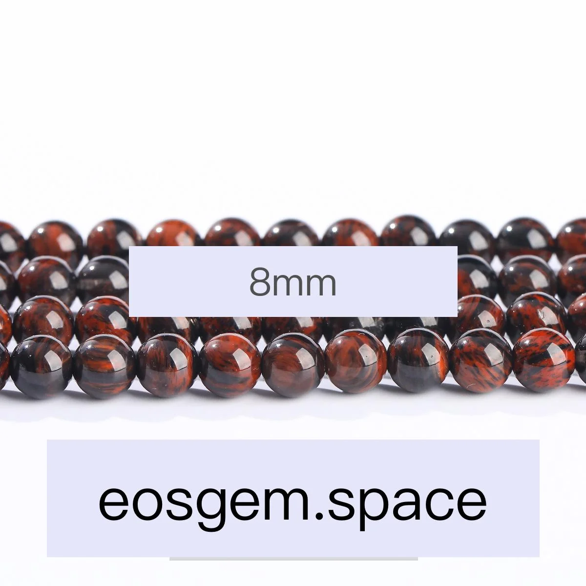 No_4070_Natural Red Obsidian Beads_8mm_(Sold Per Strand)