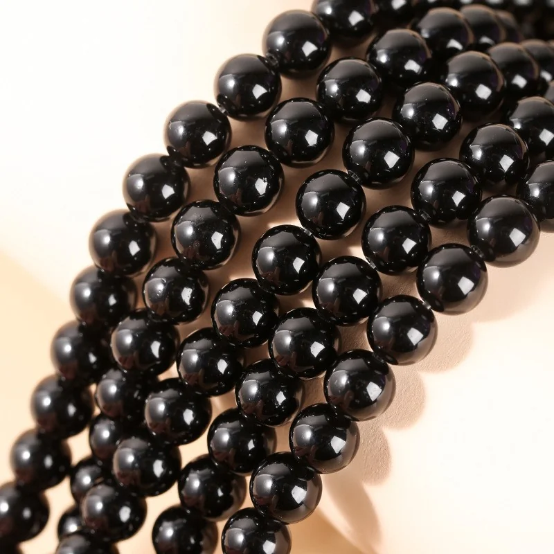 No_4074_Natural Black Obsidian Beads_10mm_(Sold Per Strand)