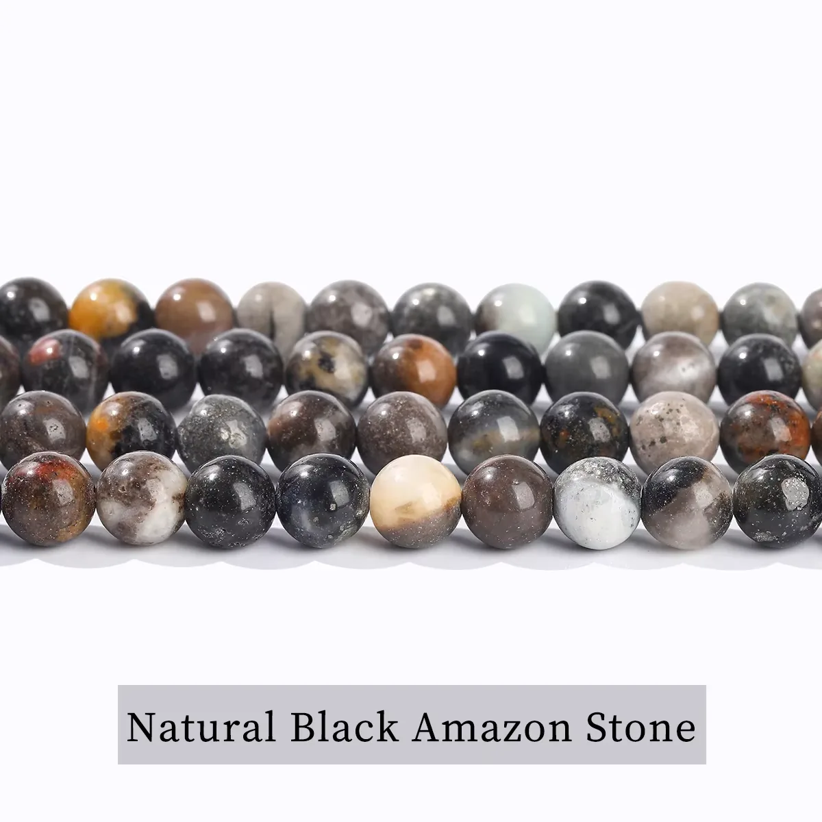 No_4088_Natural Black Amazon Stone Beads_10mm_(Sold Per Strand)