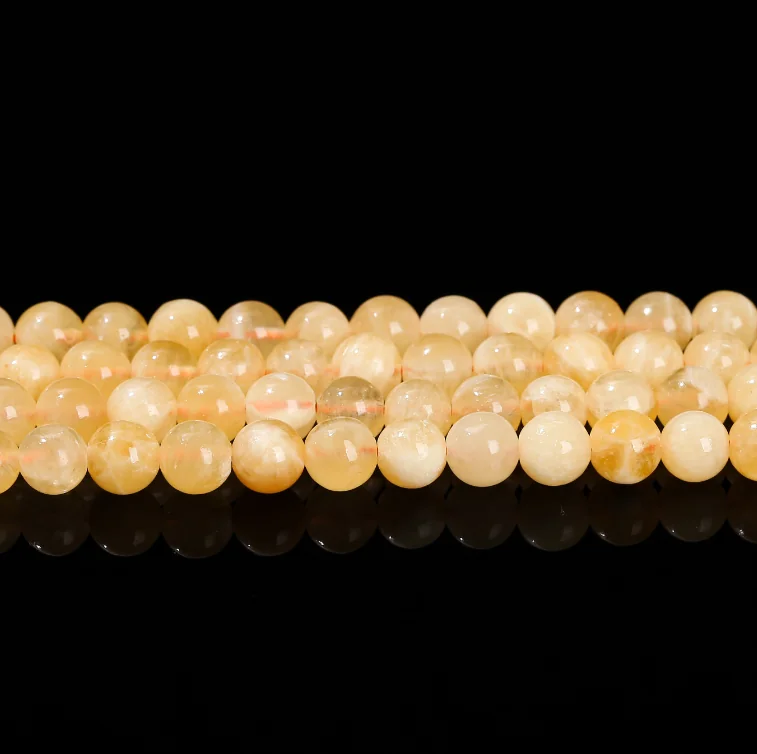 No_4091_3A Natural Yellow Calcite Beads_7-8mm_(Sold Per Strand)