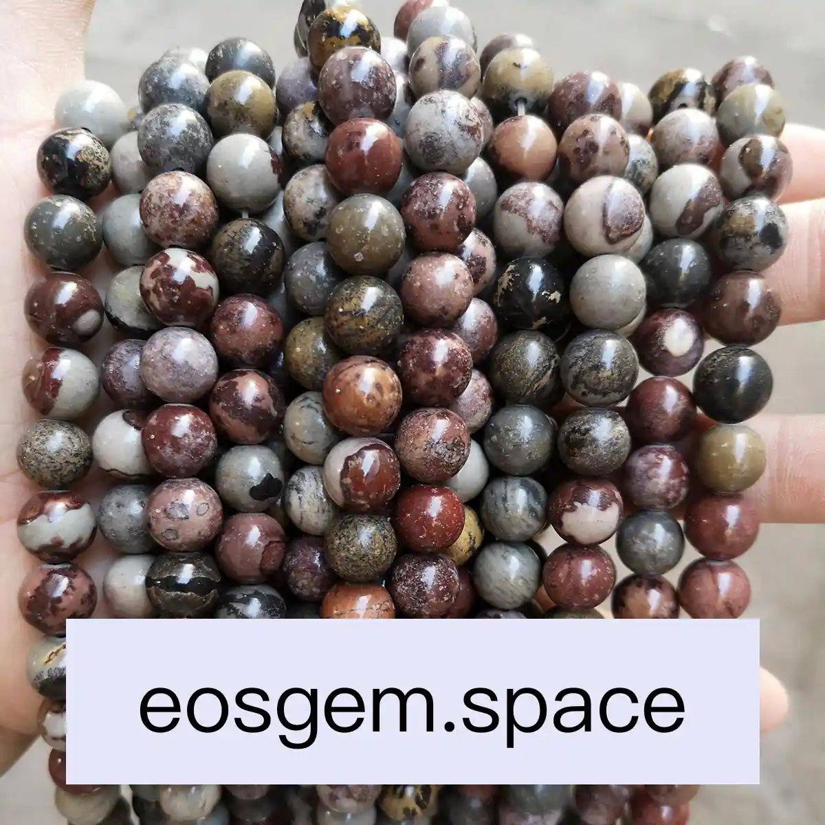 No_5001_Natural Gray Plants Stone Beads_6mm_(Sold Per Strand)