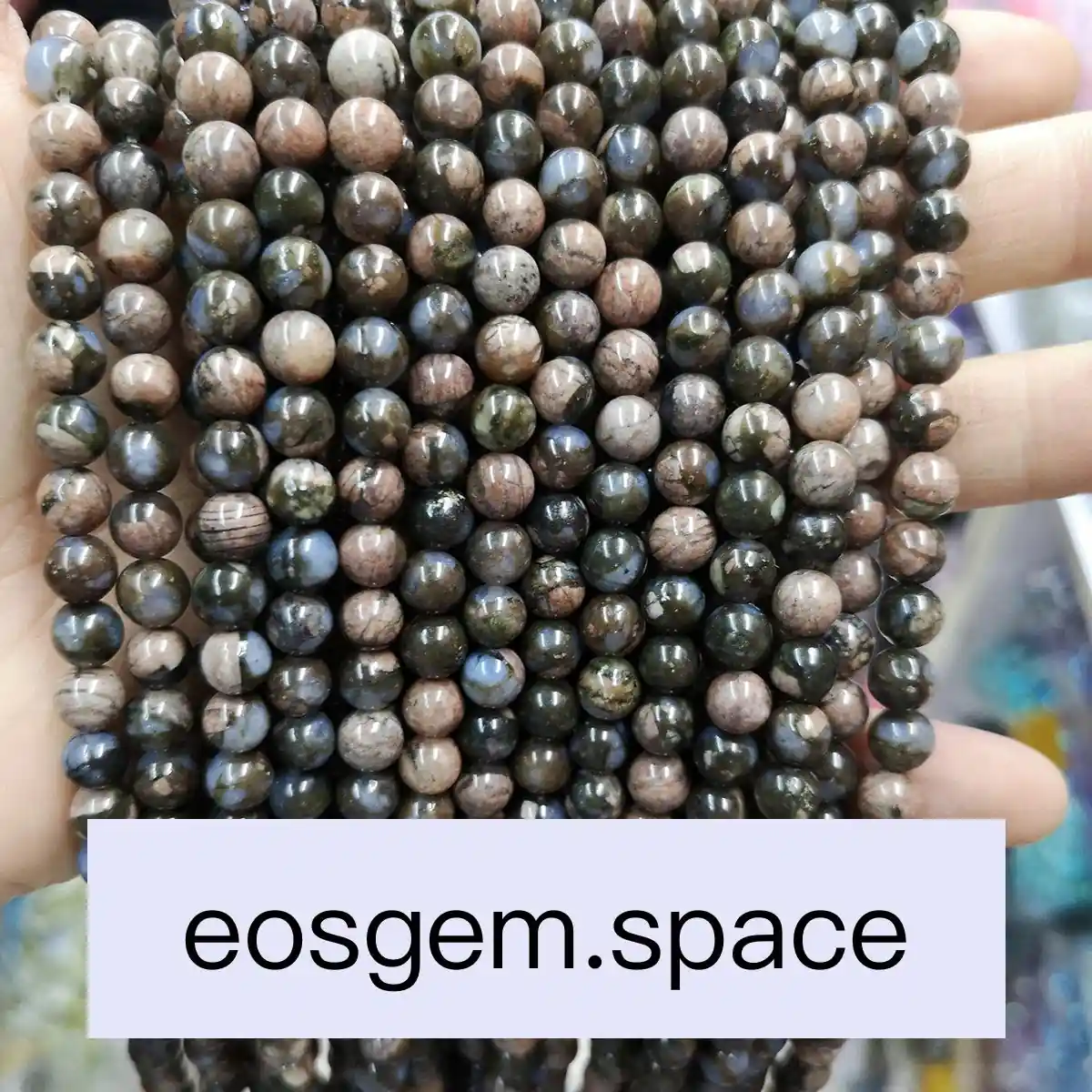 No_5007_Natural Glaucophane Beads_8mm_(Sold Per Strand)