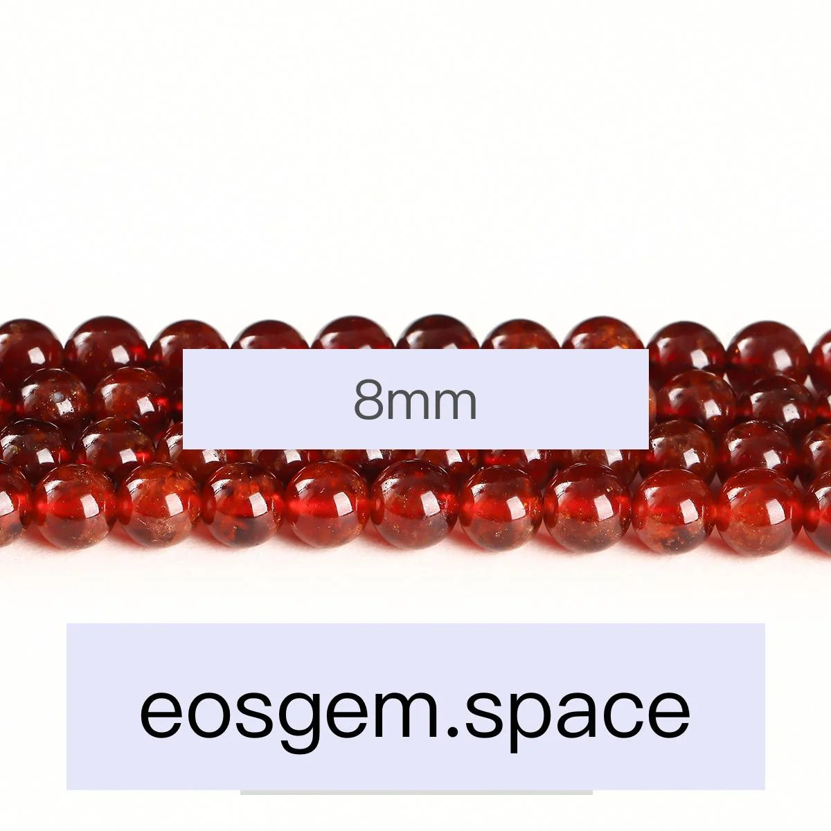 No_4140_Natural Orange Garnet Beads_8mm_(Sold Per Strand)