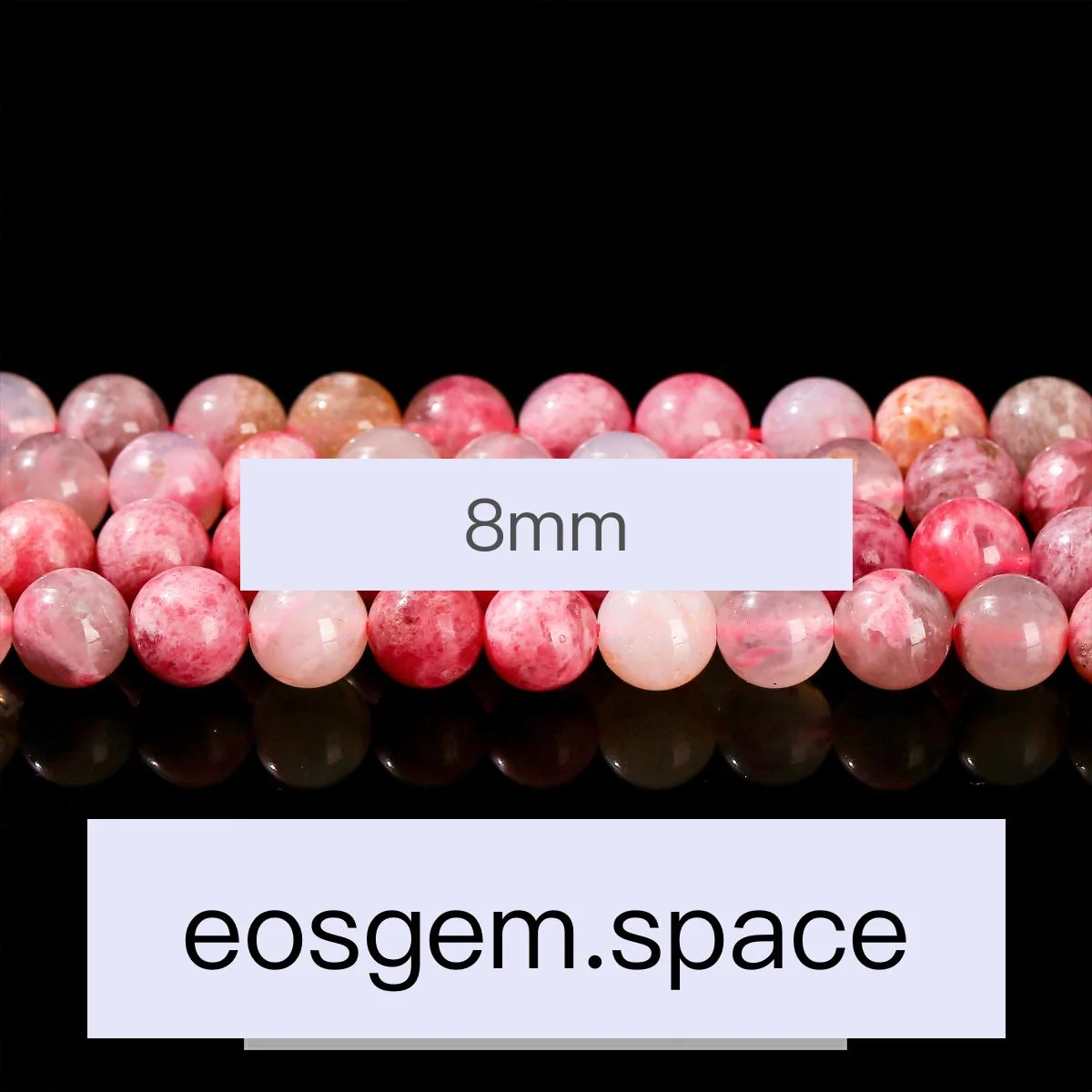 No_4158_Natural Cherry Blossom Rhodonite Beads_8mm_(Sold Per Strand)