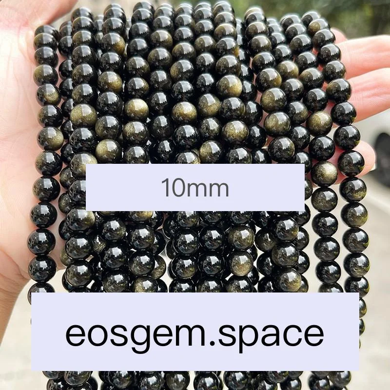 No_4178_7A Natural Gold Obsidian Beads_10mm_(Sold Per Strand)