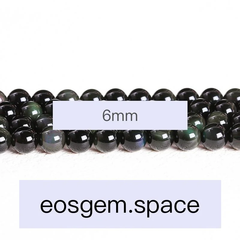 No_4201_7A Natural Rainbow Obsidian Beads_6mm_(Sold Per Strand)