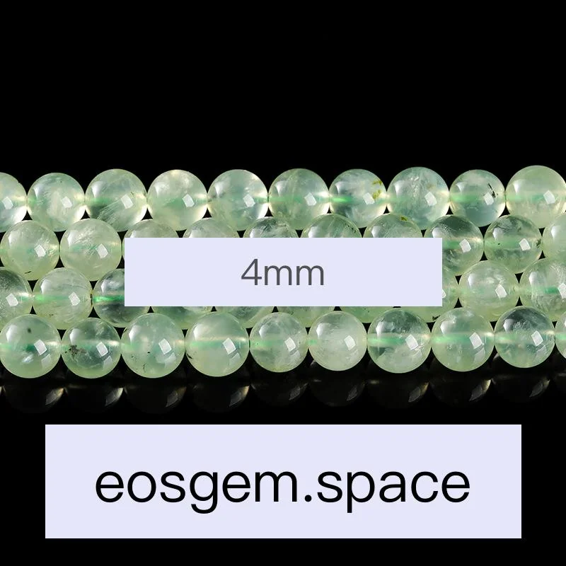 No_4207_5A Natural Prehnite Beads_4mm_(Sold Per Strand)