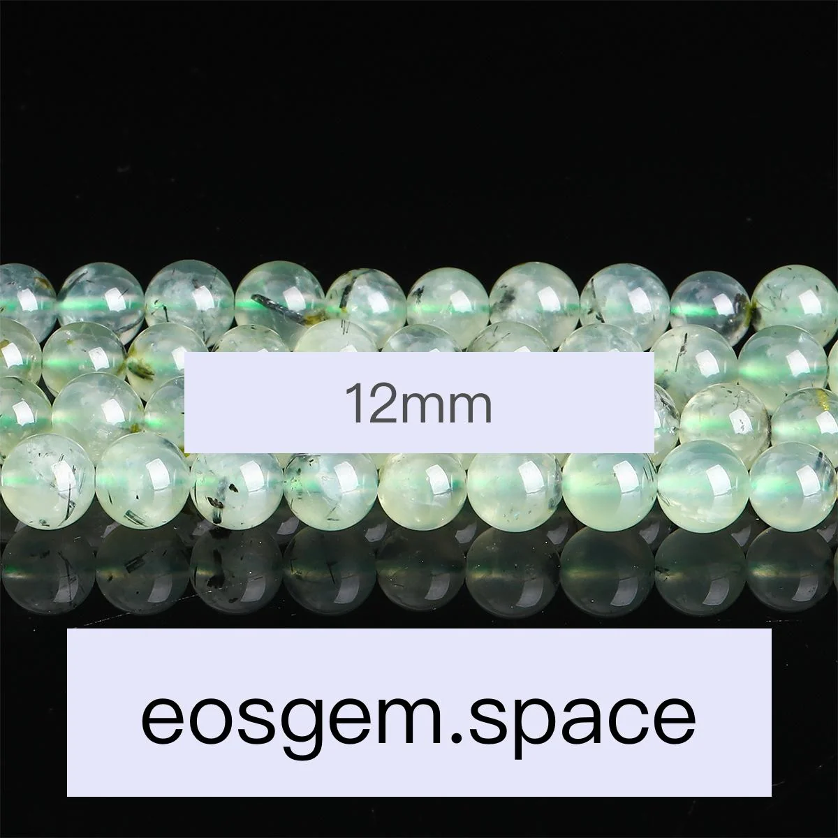 No_4209_3A Natural Prehnite Beads_12mm_(Sold Per Strand)