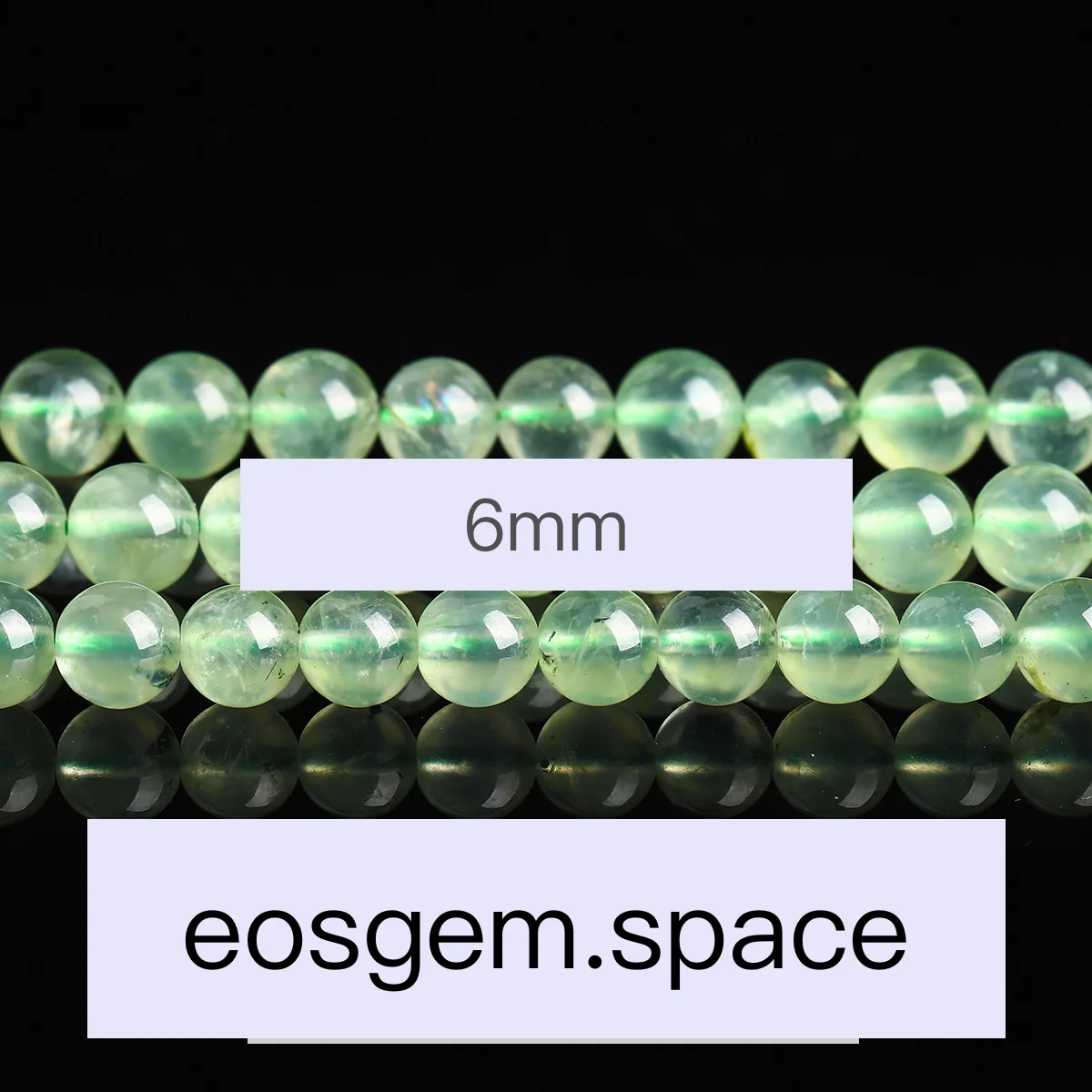 No_4215_7A Natural Prehnite Beads_6mm_(Sold Per Strand)