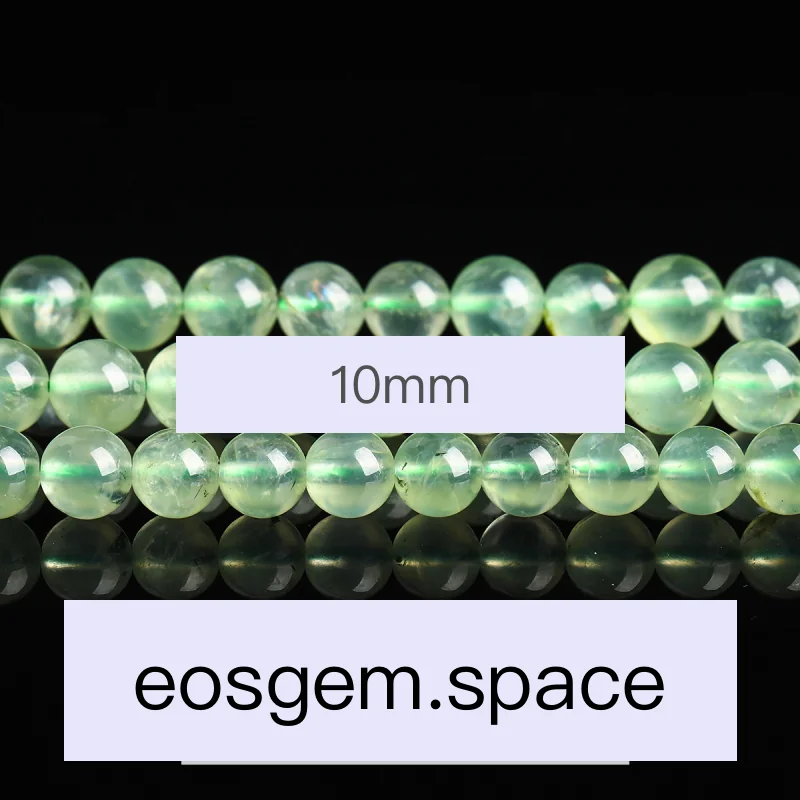 No_4217_7A Natural Prehnite Beads_10mm_(Sold Per Strand)