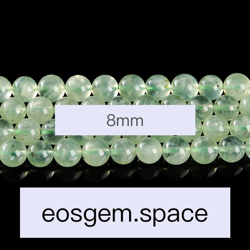 No_4218_5A Natural Prehnite Beads_8mm_(Sold Per Strand)