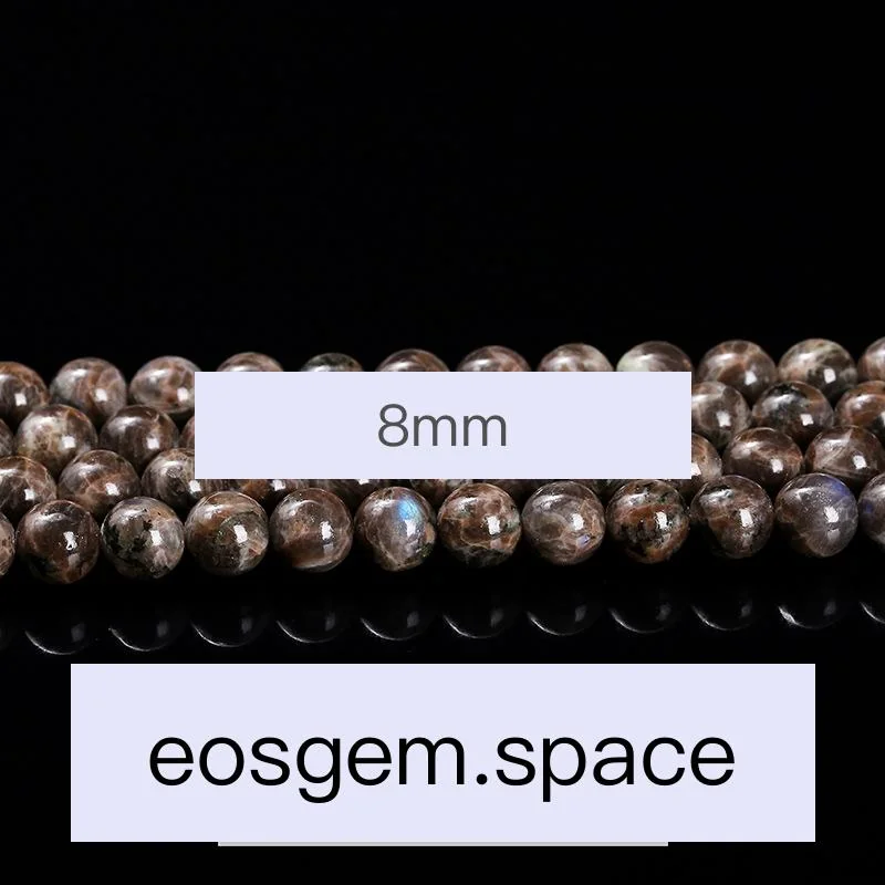 No_4262_Natural Coffee Spectrolite Stone Beads_8mm_(Sold Per Strand)