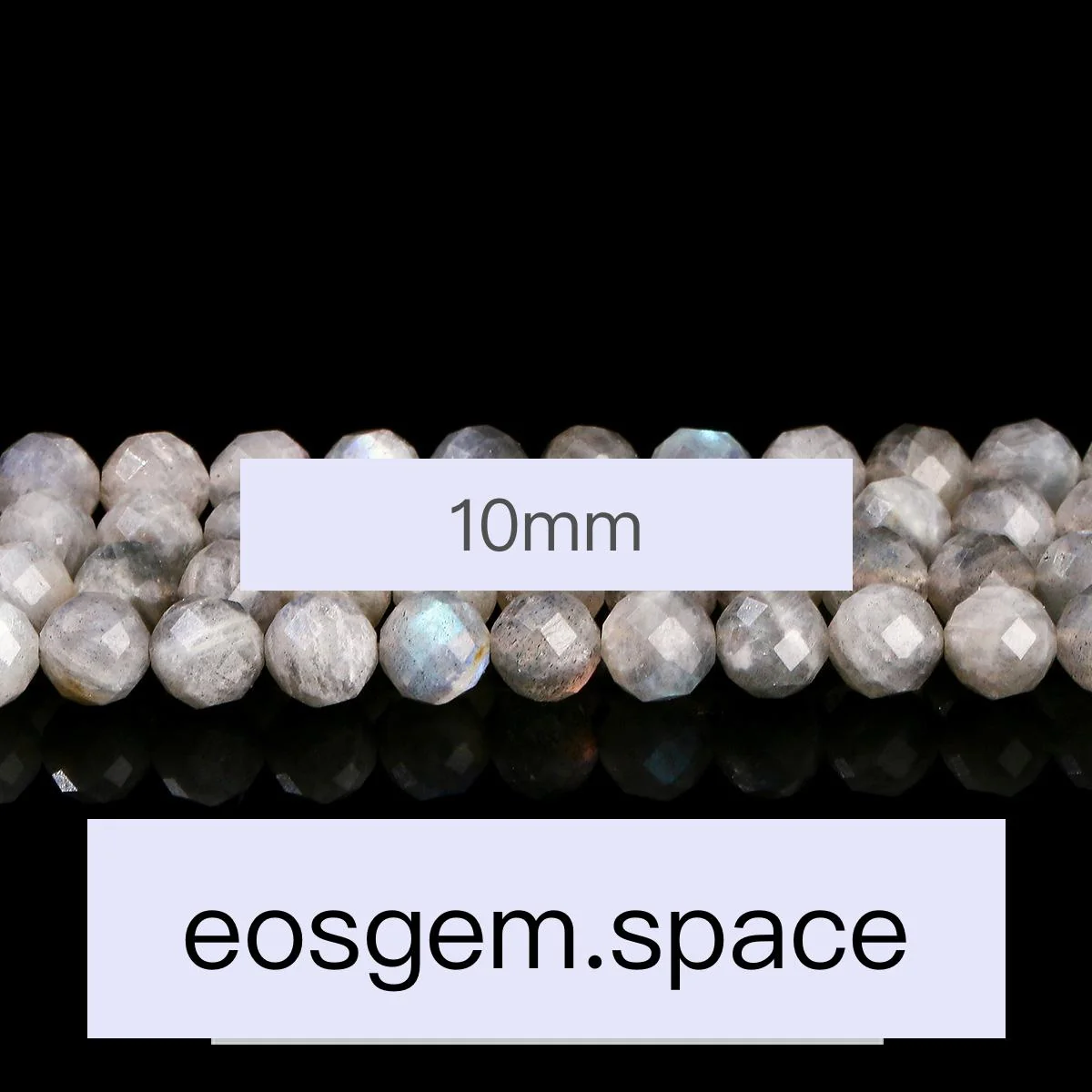 No_4279_3A Faceted Natural Gray Moonstone Beads_10mm_(Sold Per Strand)