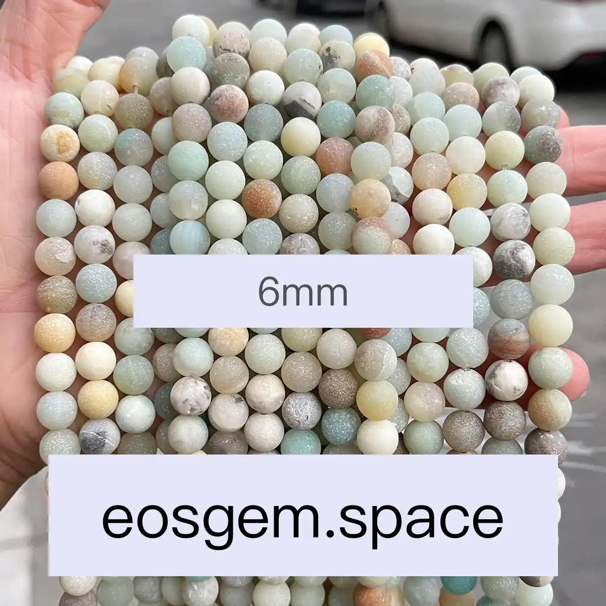 No_4293_3A Natural Frost Amazon Beads_6mm_(Sold Per Strand)
