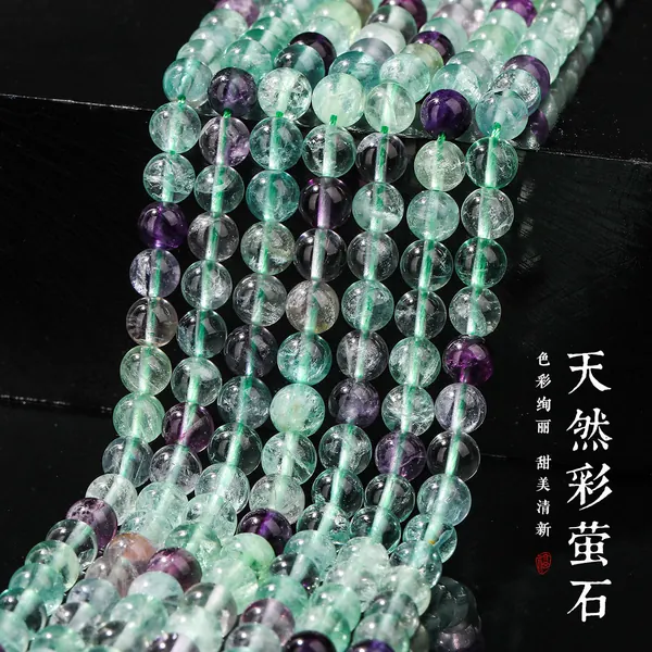 No_4333_3A Natural Multicolor Fluorite Beads_8mm_(Sold Per Strand)