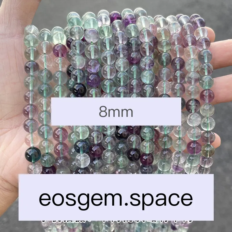 No_4337_5A Natural Multicolor Fluorite Beads_8mm_(Sold Per Strand)