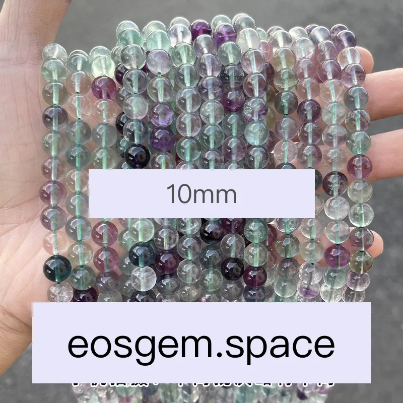 No_4338_5A Natural Multicolor Fluorite Beads_10mm_(Sold Per Strand)