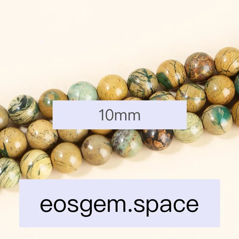 No_4374_Natural Green Dragon Pattern Stone Beads_10mm_(Sold Per Strand)