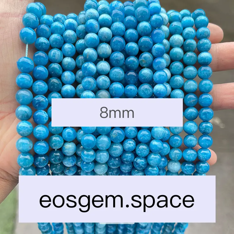 No_4376_5A Natural Larimar Apatite Beads_8mm_(Sold Per Strand)