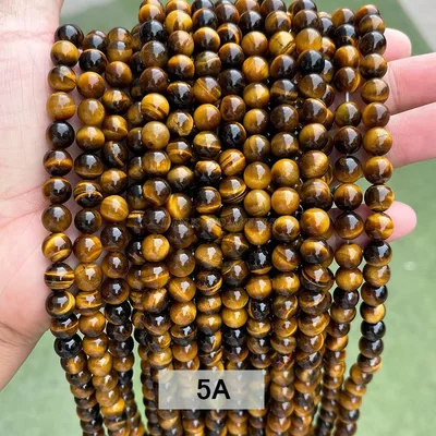 No_4417_5A Natural Yellow Tiger Eyes Stone Beads_8mm_(Sold Per Strand)