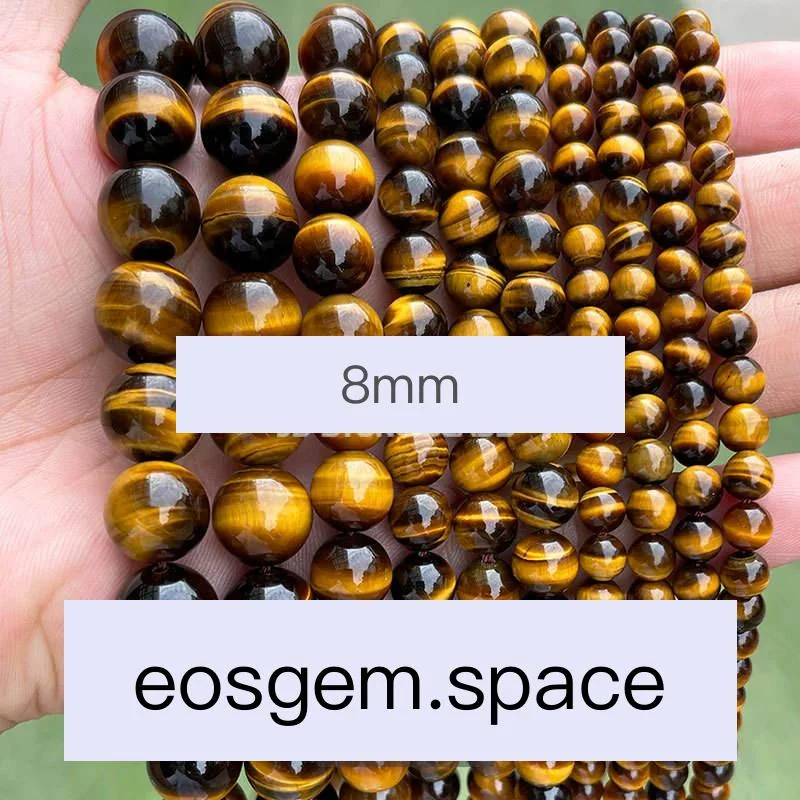 No_4432_7A Natural Yellow Tiger Eyes Stone Beads_8mm_(Sold Per Strand)