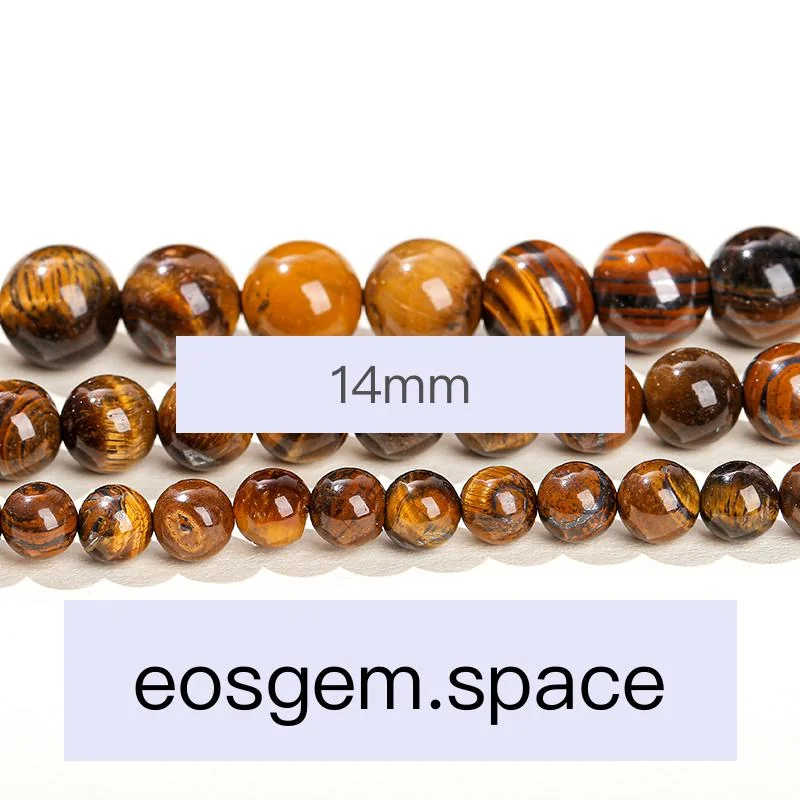 No_4436_1A Natural Yellow Tiger Eyes Stone Beads_14mm_(Sold Per Strand)