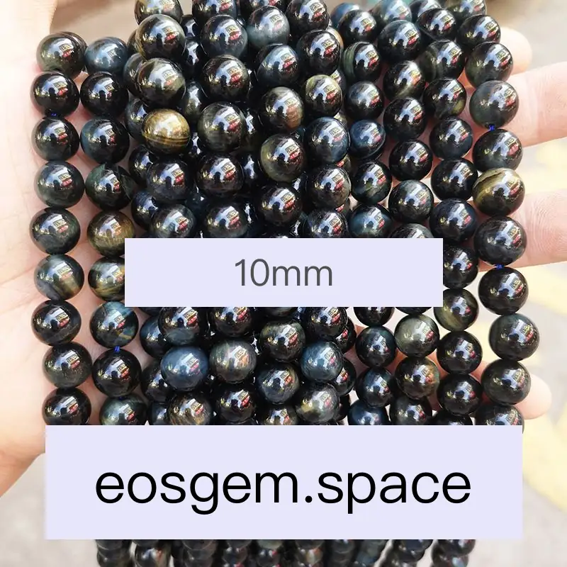 No_4449_5A Natural Blue Tiger Eyes Stone Beads_10mm_(Sold Per Strand)