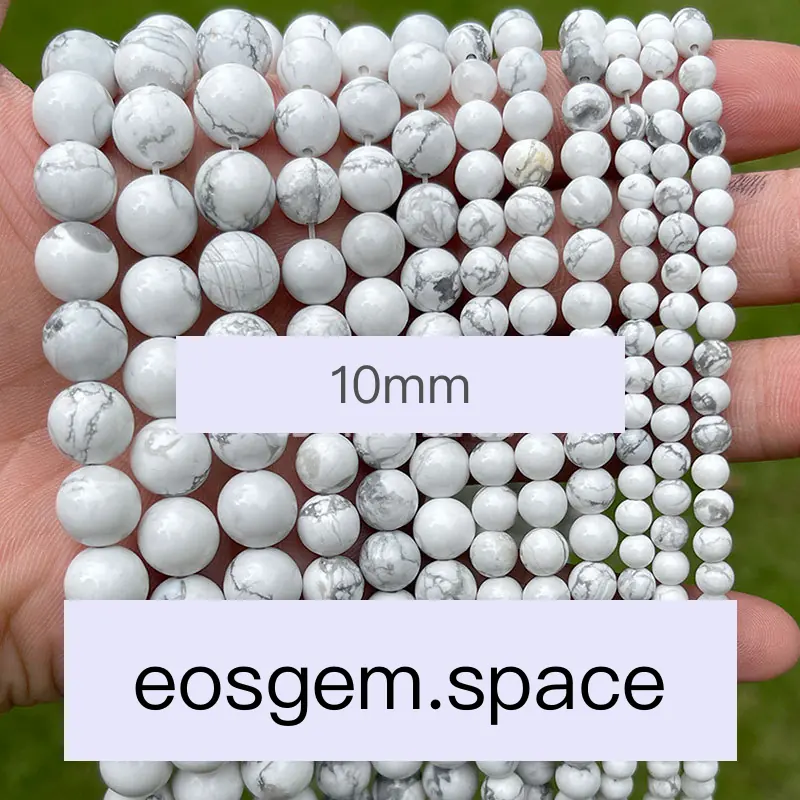 No_4491_Natural Imported White Turquoise Beads_10mm_(Sold Per Strand)