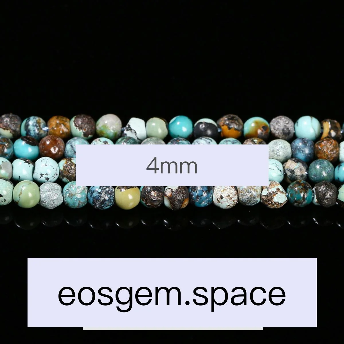 No_4500_1A Natural Turquoise Beads_4mm_(Sold Per Strand)