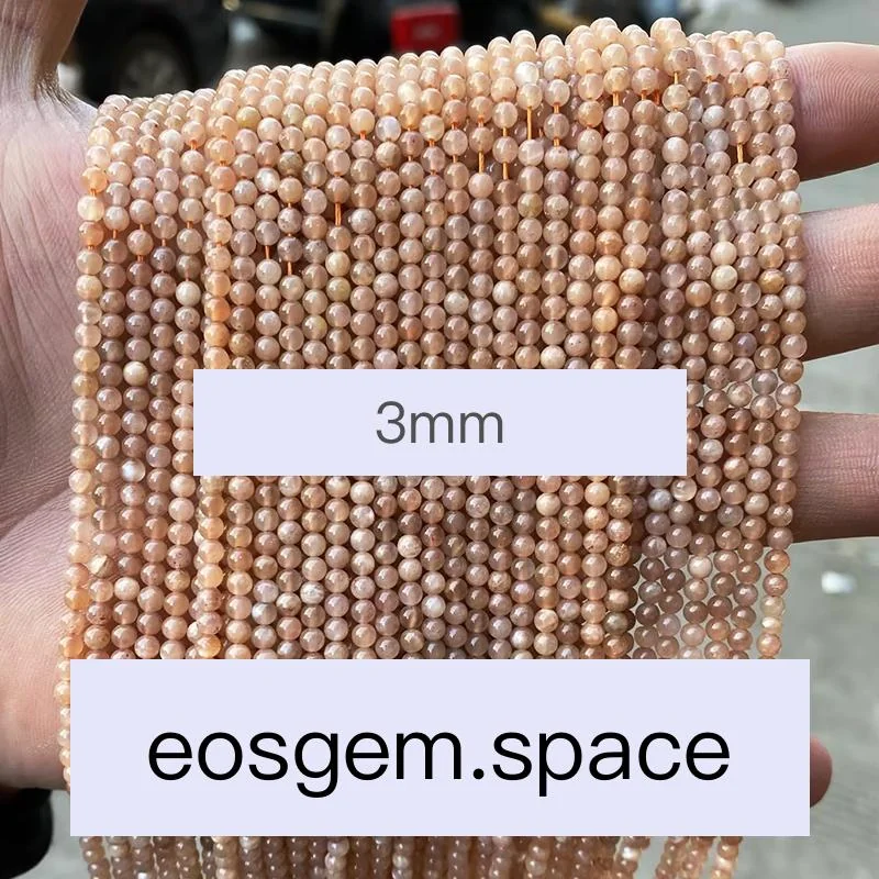 No_4512_7A Natural Orange Moonstone Beads_3mm_(Sold Per Strand)