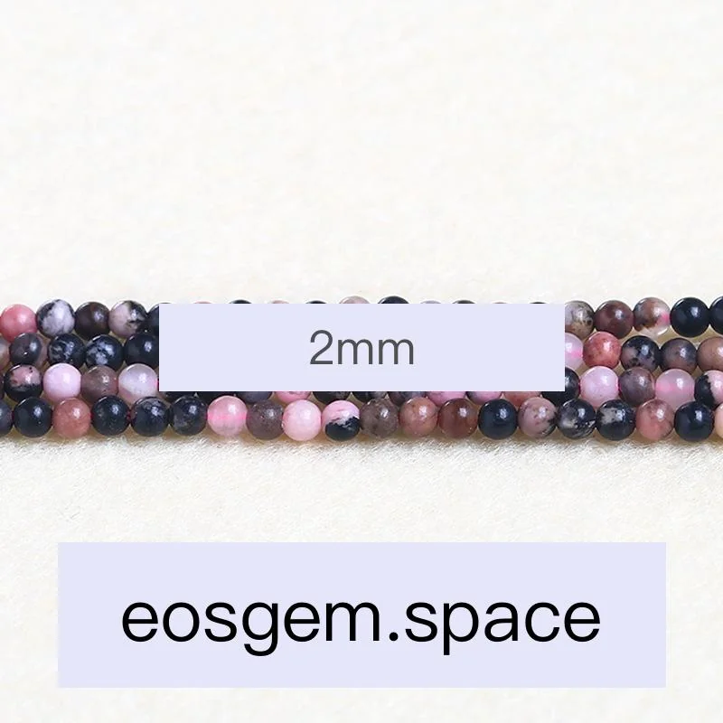 No_4522_Natural Black Line  Rhotochrosite  Beads_2mm_(Sold Per Strand)