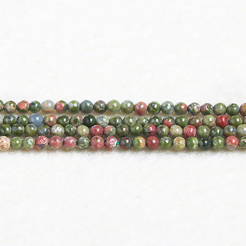 No_4524_Natural Unakite  Beads_2mm_(Sold Per Strand)