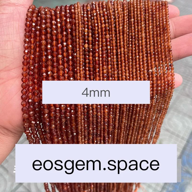 No_4552_Natural Faceted Garnet Beads_4mm_(Sold Per Strand)